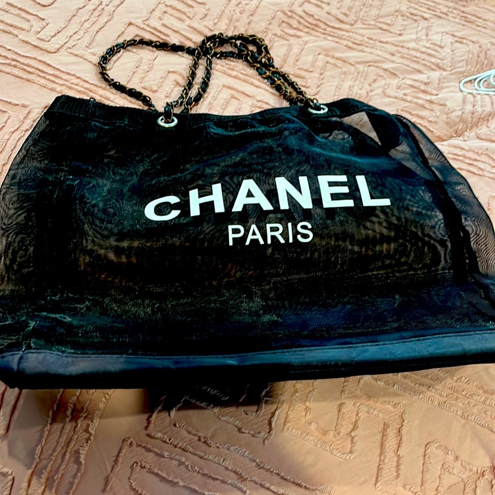 Chanel mesh bag perfect for the beach got it with a Chanel bag purchase in 2016